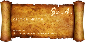 Zsiros Anita névjegykártya